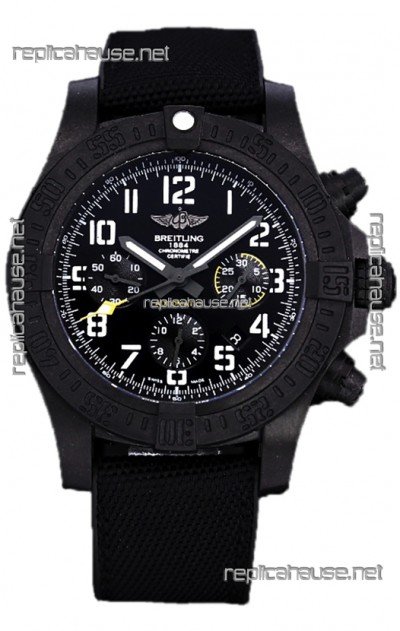 Breitling Avenger Hurricane Chronograph Black Dial Nylon Strap - DLC Coating Swiss Replica Watch