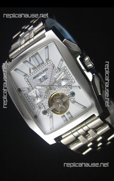 Breitling For Bentley Flying B Japanese Chronograph Watch in White Dial