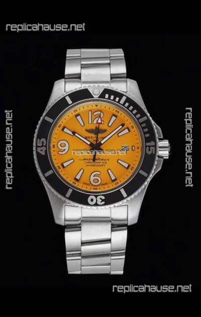 Breitling Superocean Automatic 44 Steel - Yellow Dial 1:1 Mirror Replica