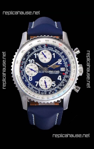 Breitling Navitimer Chronograph 41MM Swiss Replica Watch Blue Dial in 904L Steel Casing