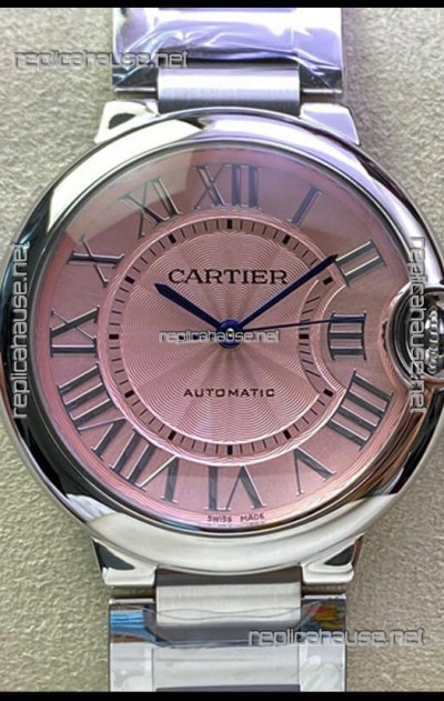 Ballon De Cartier Swiss Automatic 1:1 Mirror Quality 36MM in Stainless Steel Pink Dial