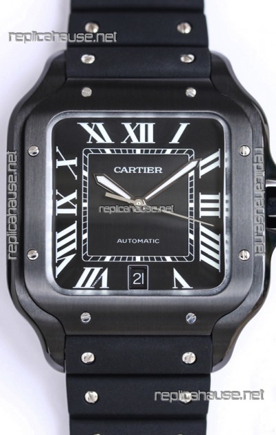 Santos De Cartier DLC Coated Casing 1:1 Mirror Swiss Replica Watch 40MM