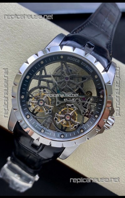 Roger Dubuis Excalibur Dual Tourbillon 1:1 Mirror Swiss Rose Steel Case