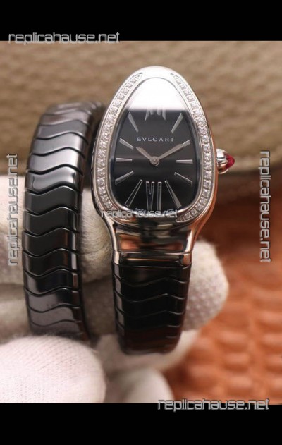 Bvlgari Serpenti Edition Black Ceramic Replica Watch in 1:1 Mirror Quality 