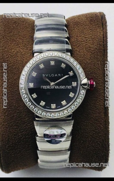 Bvlgari LVCEA Edition Watch in Stainless Steel Black Dial - 1:1 Mirror Replica