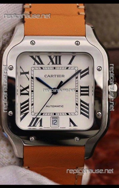 Santos De Cartier  1:1 Mirror Replica - 40MM Leather Strap Watch