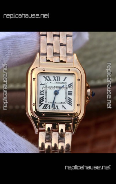 Cartier PANTHERE Edition 1:1 Mirror Swiss Watch Rose Gold White Dial