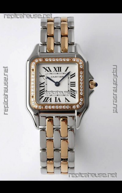 PANTHERE de Cartier Edition 27mm 1:1 Mirror Swiss Watch Rose Gold Two Tone Casing