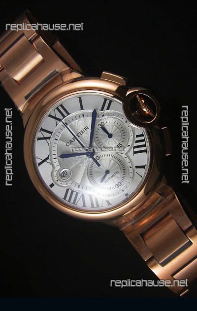 Ballon De Cartier Chronograph in Rose Gold Case - 1:1 Mirror Replica