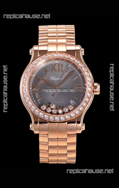 Chopard Happy Sport 1:1 Mirror Swiss Automatic Replica Watch 36MM in Rose Gold Casing