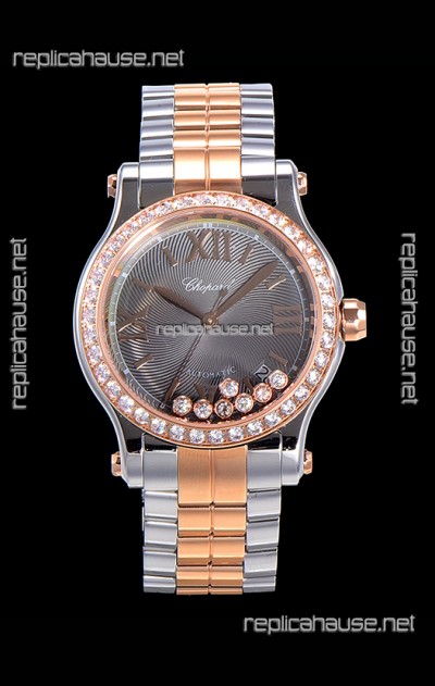 Chopard Happy Sport 1:1 Mirror Swiss Automatic Replica Watch 36MM Two Tone Rose Gold Casing