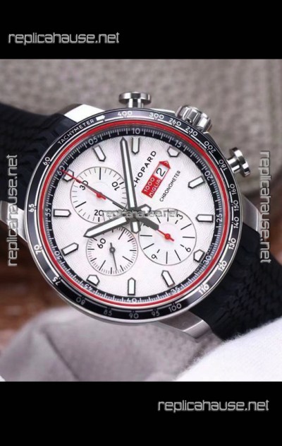 Chopard Classic Racing Chronograph 1:1 Mirror Replica Watch in Steel Casing - White Dial