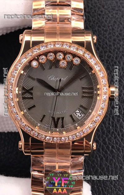 Chopard Happy Sport 1:1 Mirror Automatic Swiss Replica Watch Rose Gold - 36MM Wide