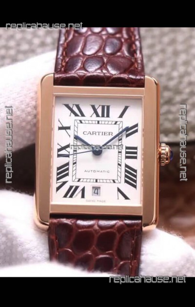 Cartier Tank Solo Swiss Automatic Watch in Rose Gold Plating 31MM Wide 