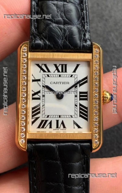 Cartier Tank Solo Swiss Quartz Watch in Yellow Gold Casing -  27MM Wide