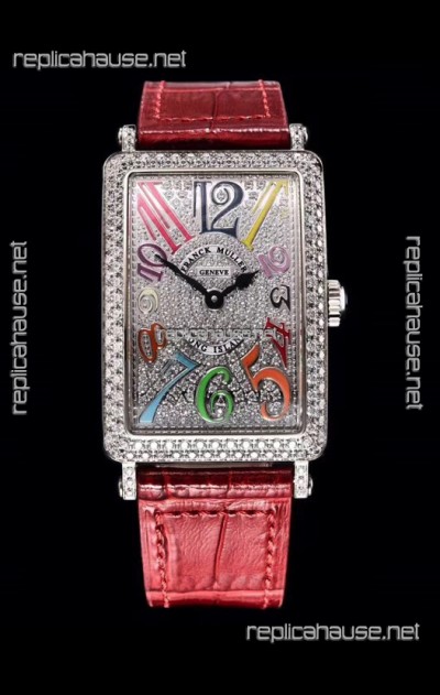 Franck Muller Long Island Color Dreams Ladies Swiss Watch in Pink Strap