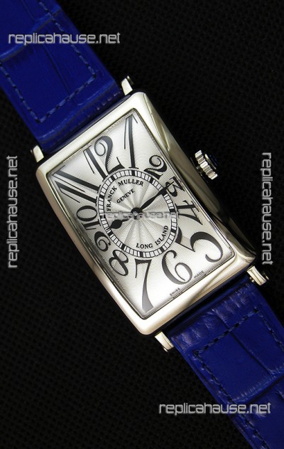 Franck Muller Long Island Ladies Replica Watch in Swiss Quartz Movement Blue Strap 