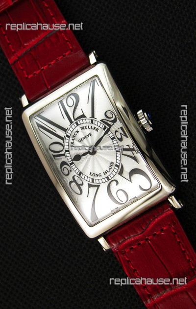 Franck Muller Long Island Ladies Replica Watch in Swiss Quartz Movement Red Strap 