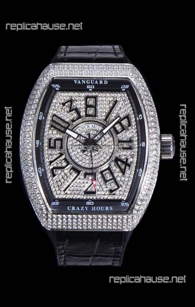 Franck Muller Vanguard Crazy Hours Edition Swiss Replica Watch - Black Numerals