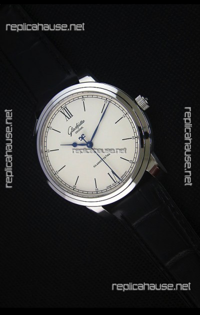 Glashuette Senator Excellence Cream Dial Steel Case Swiss Replica Watch