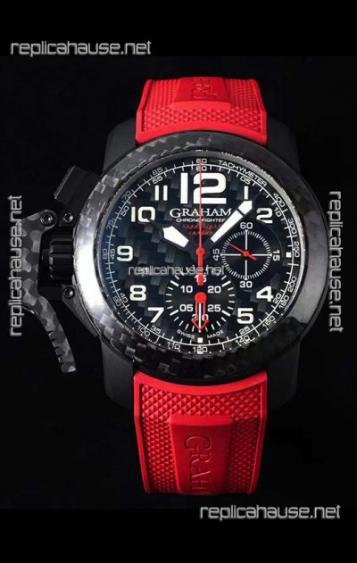 Graham Chronofighter Superlight Carbon Red 1:1 Mirror Swiss Replica Watch 