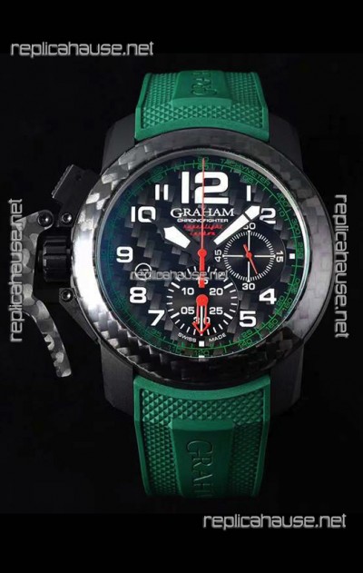 Graham Chronofighter Superlight Carbon Green 1:1 Mirror Swiss Replica Watch 