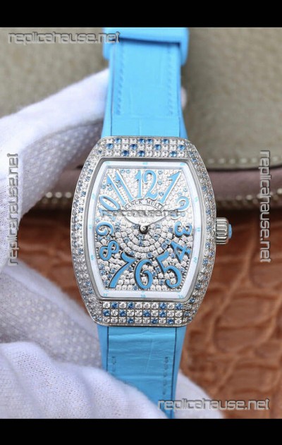 Franck Muller Vanguard Ladies 1:1 Mirror Swiss Replica Watch 32MM Wide Steel Casing