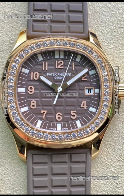 Patek Philippe Aquanaut LUCE 5072R-001 Quartz Swiss Replica Watch in Rose Gold Grey Dial - 35MM