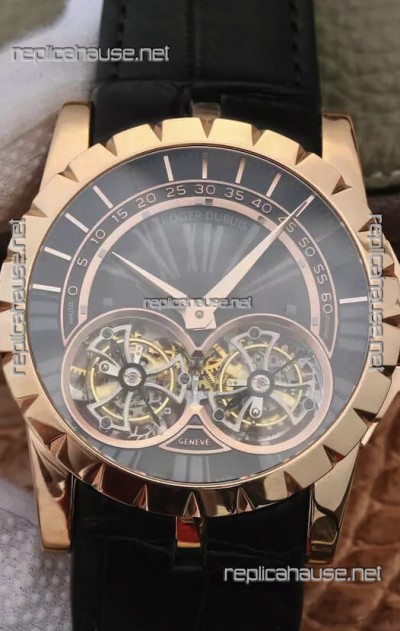 Replica Roger Dubuis Excalibur RDDBEX0280 1:1 Mirror Replica Watch in Rose Gold Casing