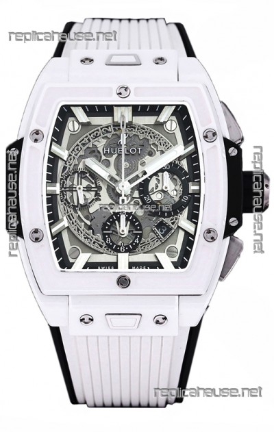 Hublot Spirit of Bang Edition Watch in White Ceramic Casing - 42MM Swiss Replica