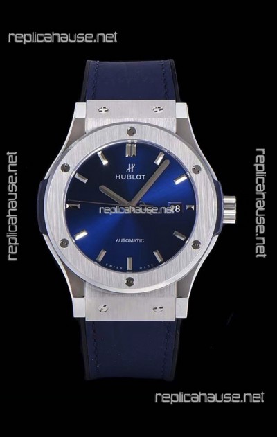Hublot Classic Fusion 1:1 Mirror Replica Swiss Watch in 904L Steel Casing Blue Dial