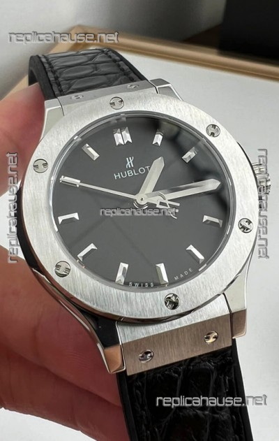 Hublot Classic Fusion Stainless Steel 33MM Black Dial Swiss Quartz Movement Watch 1:1 Mirror Quality