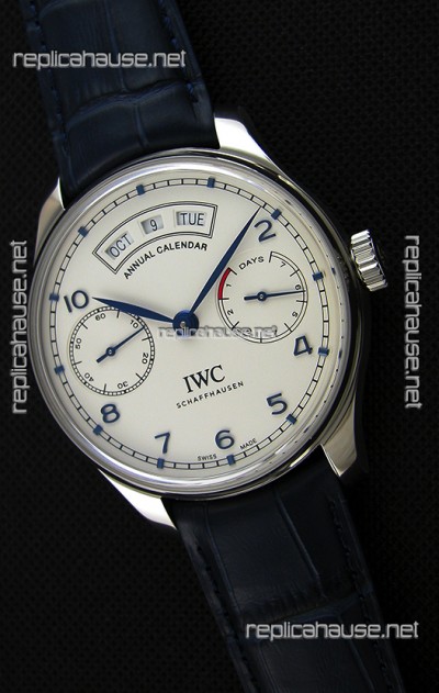 IWC Big Pilot Annual Calender Steel Case Blue Strap IW503501 1:1 Mirror Replica