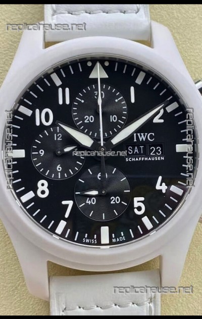 IWC Pilot's Chronograph Top Gun Ceramic IW389105 1:1 Mirror Replica in Black Dial