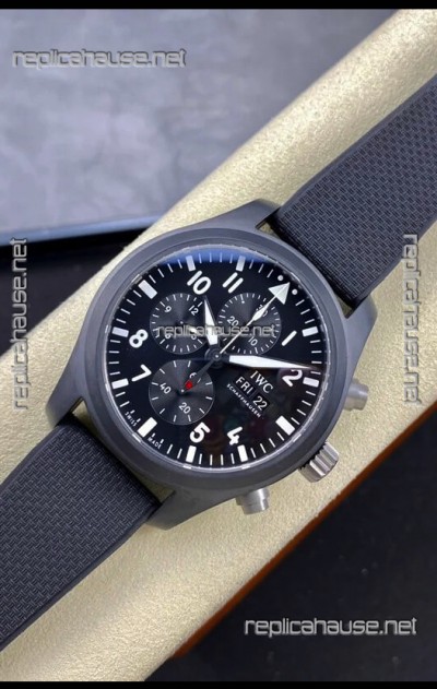 IWC Pilot's Chronograph Top Gun Ceramic IW389101 1:1 Mirror Replica in Black Dial
