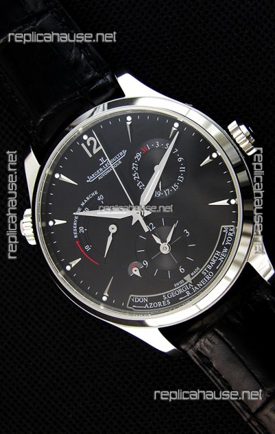 Jaeger LeCoultre Master Geographic Power Reserve Steel Case Swiss Replica Watch 