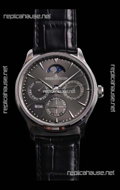 Jaeger LeCoultre Master Ultra Thin Perpetual Swiss Replica Watch in Grey Dial 