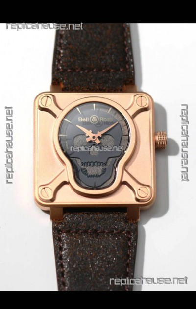 Bell & Ross BR0192 Skull Edition Bronze Casing GREY Skull on Grey Layer Swiss Replica Watch 