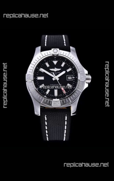 Breitling Avenger 43 Automatic Black Dial Leather 1:1 Mirror Swiss Replica Watch 