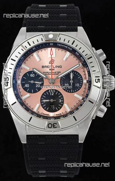 Breitling Chronomat B01 42 Edition Swiss 904L Steel Casing Pink Dial 1:1 Mirror Replica Watch