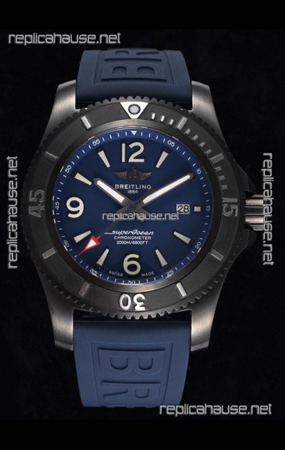 Breitling Superocean Automatic 46 Black Steel - Blue Dial in DLC Coated Casing 