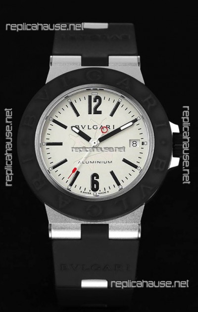 Bvlgari Aluminum 1:1 Mirror Swisss Replica Watch in White Dial - Steve Aoki Edition 