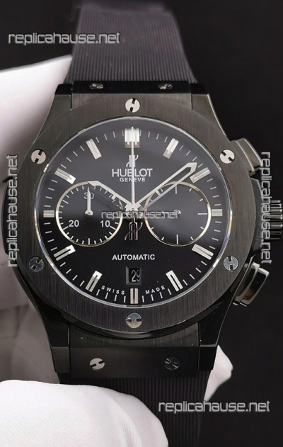 Hublot Classic Fusion Chronograph Ceramic Casing/Bezel Black Dial  1:1 Mirror Replica Watch 