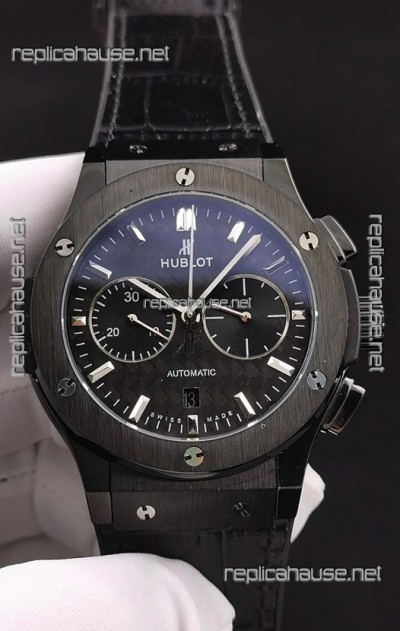 Hublot Classic Fusion Chronograph Ceramic Casing/Bezel Carbon Dial  1:1 Mirror Replica Watch 