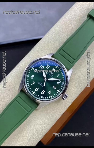 IWC Pilot MARK Series IW328205 1:1 Mirror Swiss Replica Watch in Green Dial and Strap