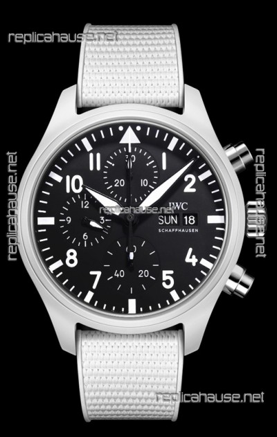 IWC Pilot's Chronograph Top Gun Ceramic IW389105 1:1 Mirror Replica in Black Dial 