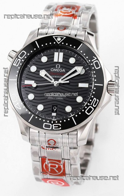 Omega Seamaster 300M Master Chronometer Black Swiss 904L Steel 1:1 Mirror Replica Watch