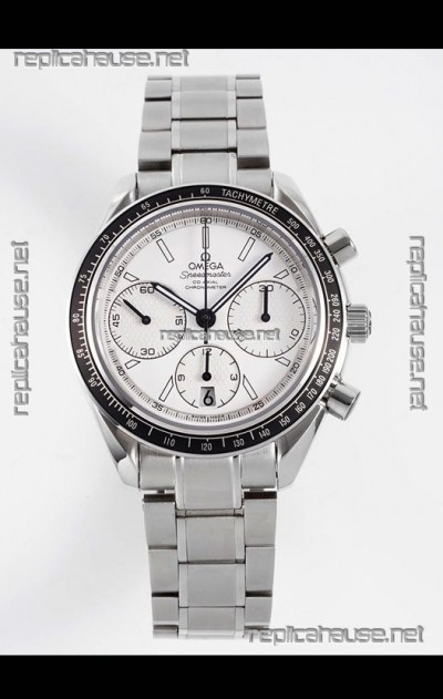 Omega Speedmaster Racing 904L Steel Chronograph 1:1 Mirror Replica in White Dial