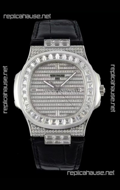 Patek Philippe Nautilus 5711/A Swiss Replica Watch 1:1 Mirror Replica in 904L Steel Diamonds Casing