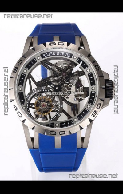 Roger Dubuis Excalibur Spider Flying Tourbillon Skeleton Titanium Casing 45MM  1:1 Mirror Swiss Watch